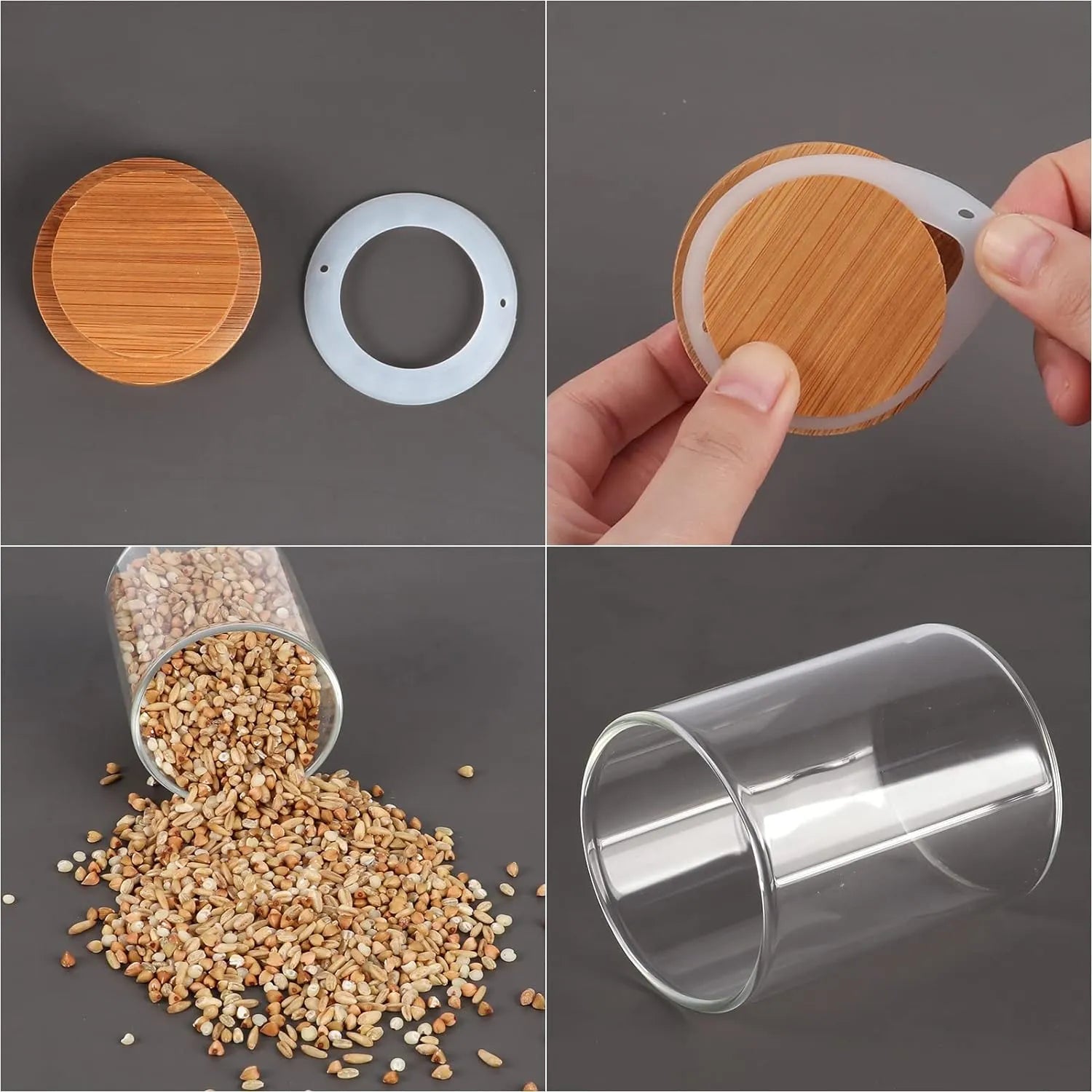 Pots à épices en verre + 12 étiquettes