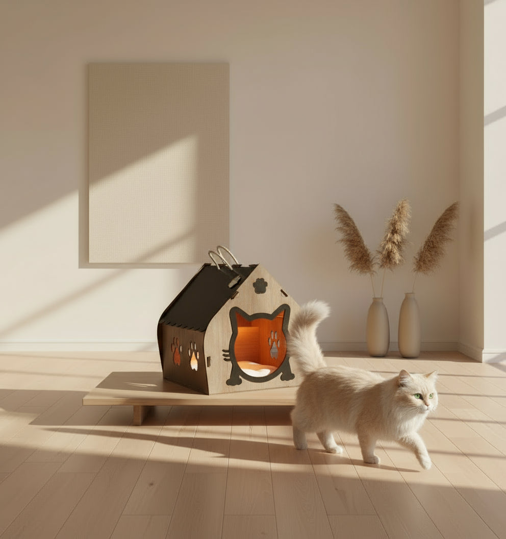 منزل القطط الدافئ