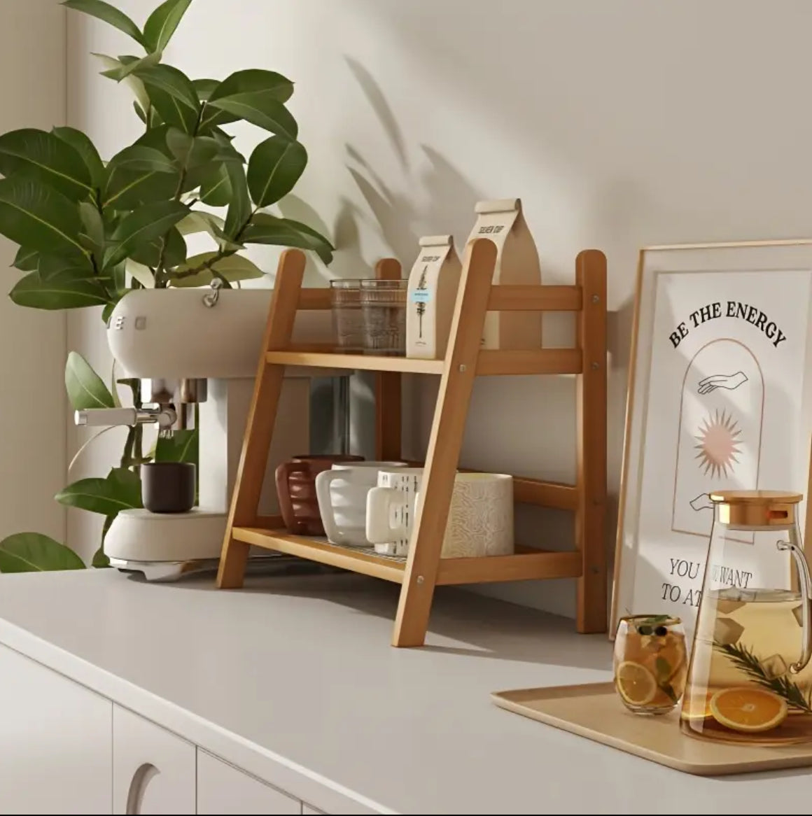 Rangement pour coin café & cuisine - en Bambou