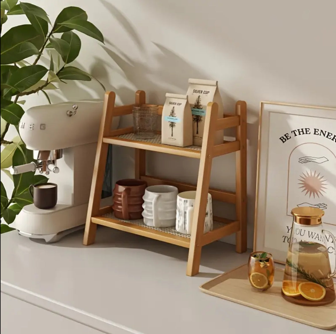 Rangement pour coin café & cuisine - en Bambou