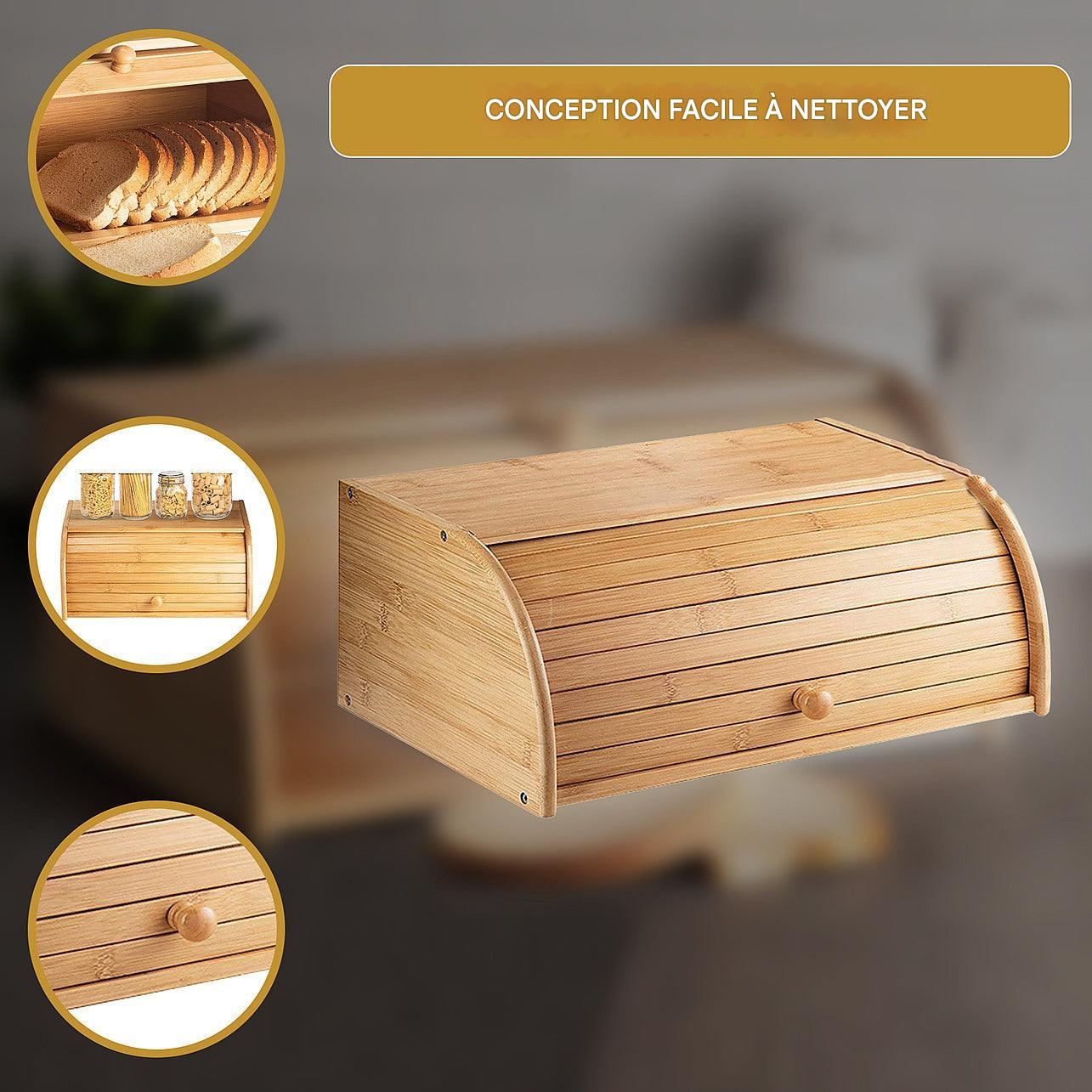 Boîte à pain en Bambou - 40x27x17cm