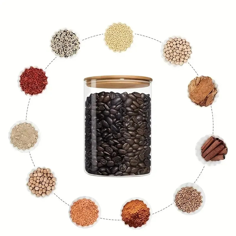 Pots à épices en verre + 12 étiquettes